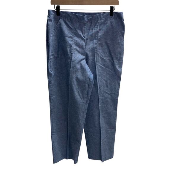Alfred Dunner Classic Fit Pant Womens 12 Linen Blend Lightweight White Lotus New - Picture 1 of 15